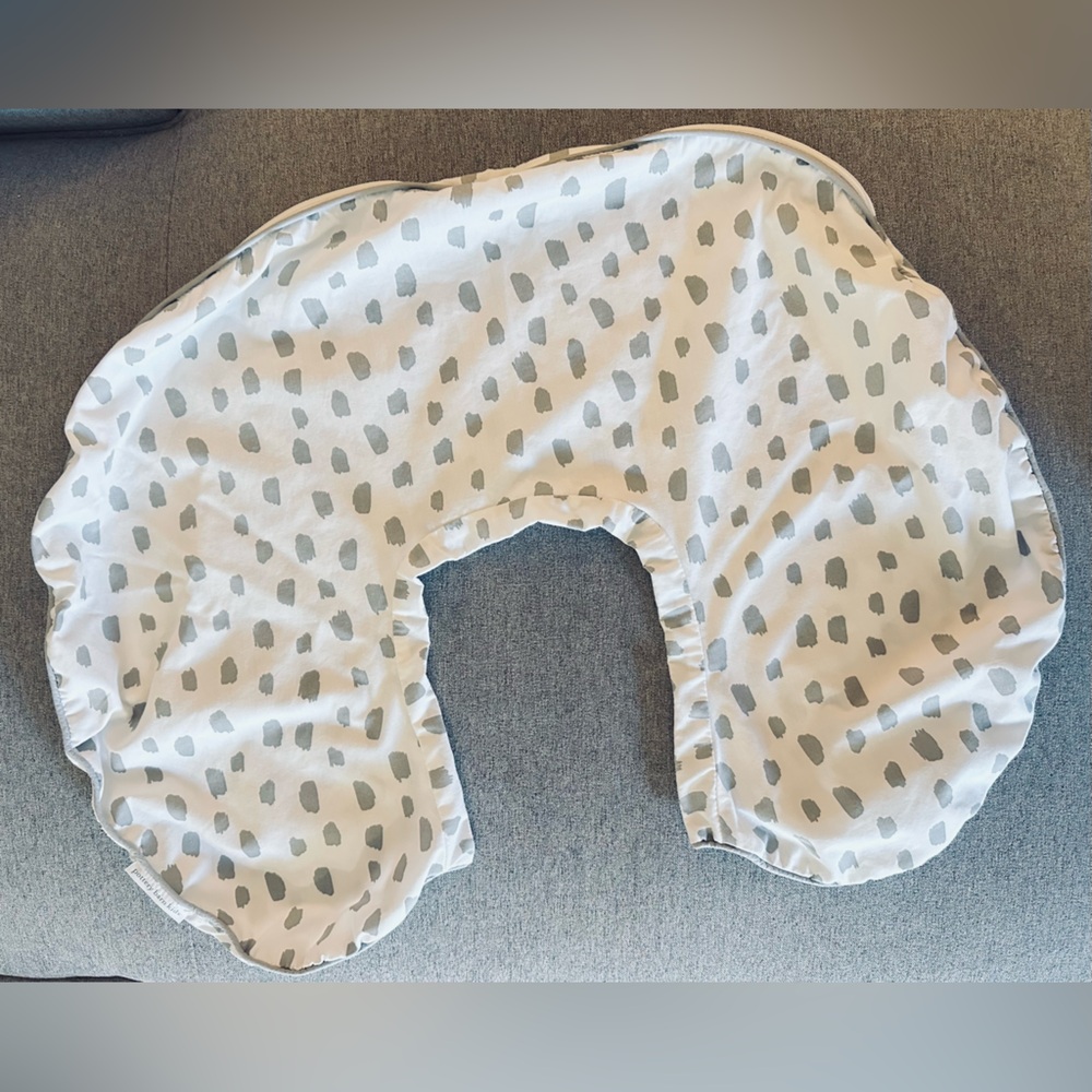 Pottery Barn Kids Gray and White Polka Dot Nursing Pillow Cover